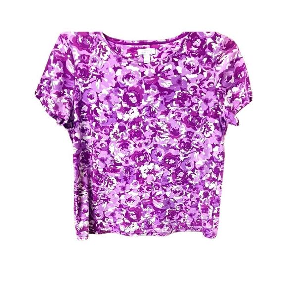 NWOT CHARTER CLUB Womens Cute Floral Short Sleeve Top. - Picture 1 of 11